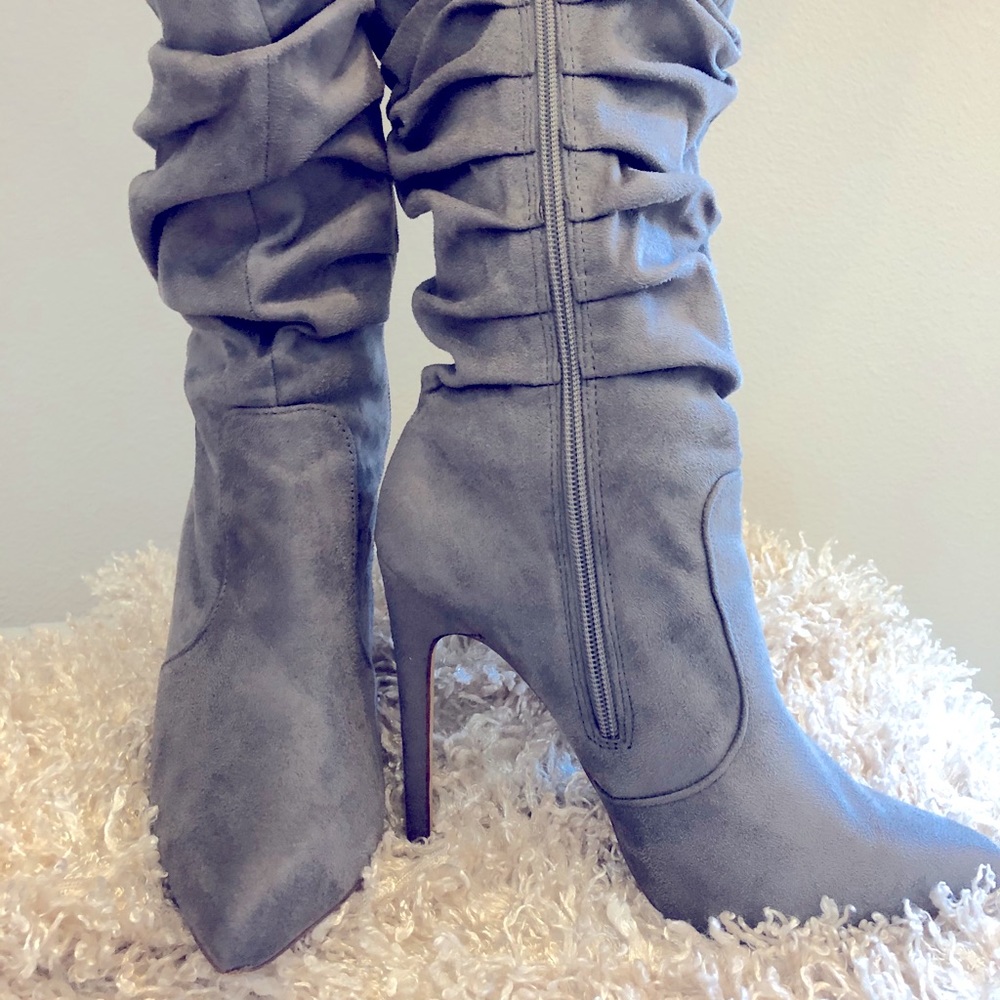 Grey Stilleto Boots